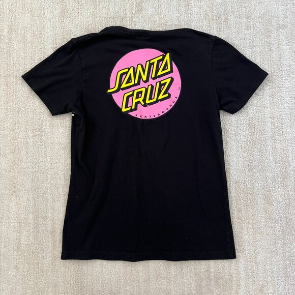 Santa Cruz Black Classic Dot Short Sleeve Crewneck Graphic T Shirt Tee - Picture 4 of 8